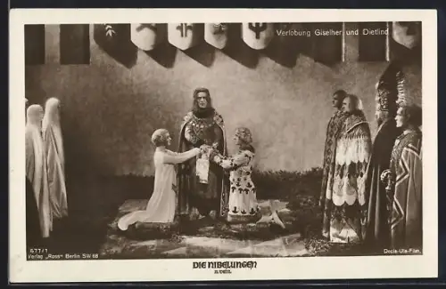 AK Die Nibelungen, II. Teil, Verlobung von Giselher und Dietlind