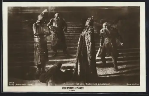 AK Die Nibelungen, 2. Teil, Kriemhild hat den Todesstoss empfangen