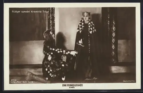 AK Film Die Nibelungen, Rüdiger schwört Kriemhild Treue