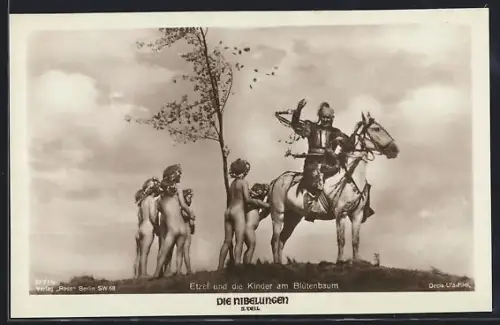 AK Die Nibelungen, II. Teil, Etzel und die Kinder am Blütenbaum
