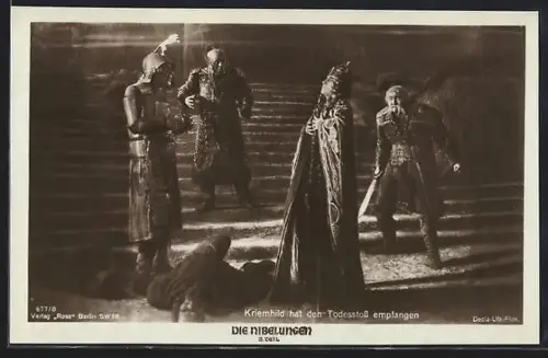 AK Die Nibelungen, 2. Teil, Kriemhild hat den Todesstoss empfangen