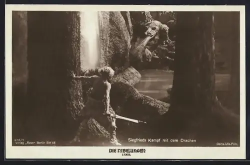 AK Die Nibelungen, 1. Teil, Siegfrieds Kampf mit dem Drachen