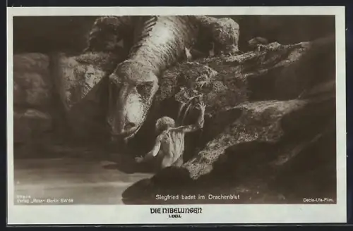 AK Die Nibelungen I. Teil, Siegfried badet im Drachenblut