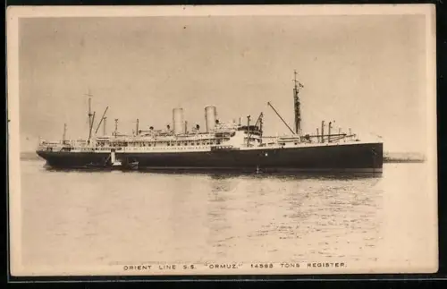 AK Passagierschiff S.S. Ormuz der Orient Line mit 14.588 BRT