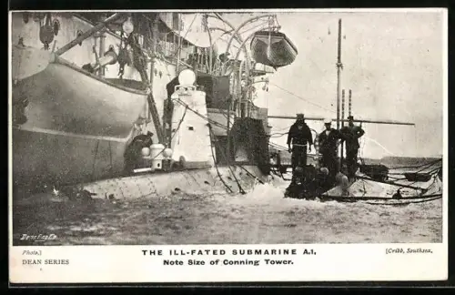AK The Ill-Fated Submarine A-1, Note Size of Conning Tower, U-Boot