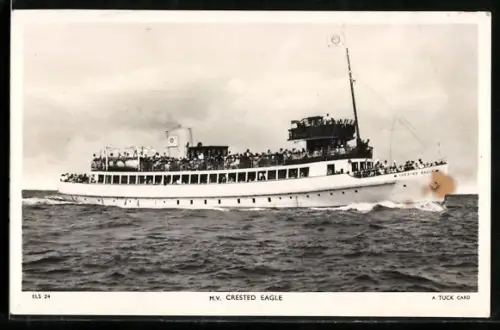 AK Passagierschiff M.V. Crested Eagle mit Passagieren an Deck