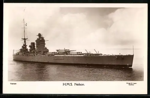 AK Schlachtschiff H.M.S. Nelson langsame Fahrt laufend, Kriegsschiff
