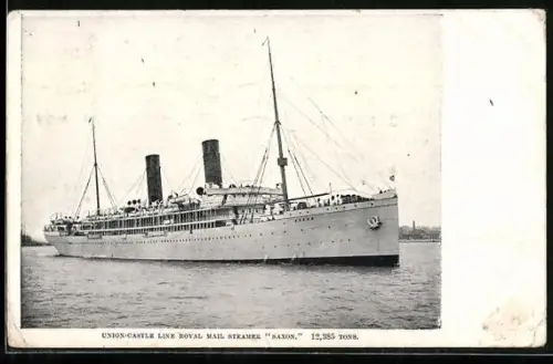 AK Union Castle line Royal Mail Steamer Saxon, Passagierschiff