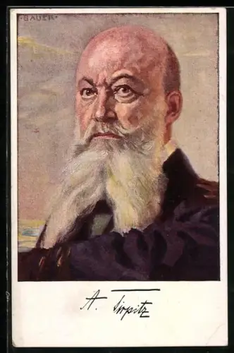 Künstler-AK Portrait Grossadmiral Alfred von Tirpitz