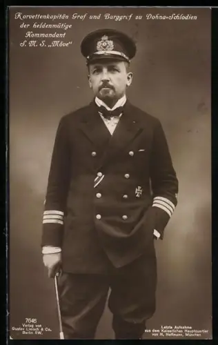 AK Korvettenkapitän Graf und Burggraf zu Dohna-Schlodien, Kommandant des Hilfskreuzers S.M.S. Möwe