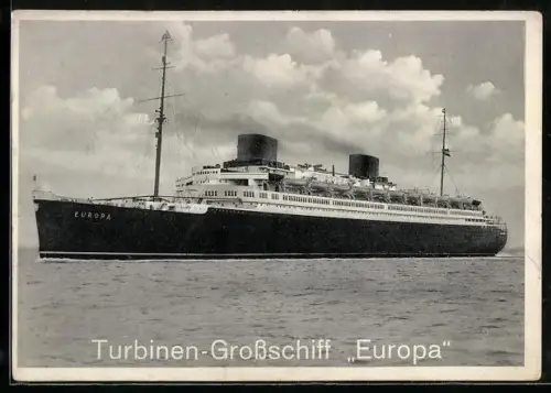 AK Turbinen-Grossschiff Europa des Norddeutschen Lloyd, Passagierschiff
