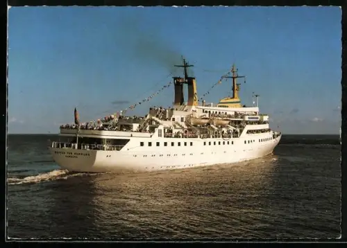 AK Seebäderschiff Wappen von Hamburg in Heckansicht, Passagierschiff