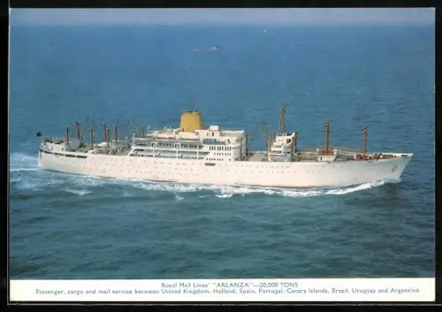 AK Passagierschiff Arlanza der Royal Mail Lines aus der Vogelschau