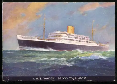 Künstler-AK Passagierschiff RMS Andes mit 26.000 BRT
