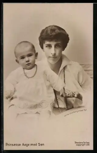AK Prinzessin Aage von Dänemark mit Sohn