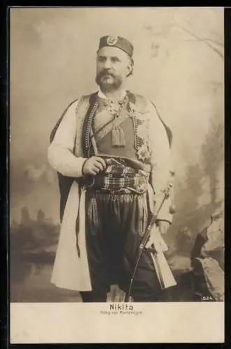 AK Porträt Nicolaus, König von Montenegro