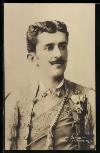AK Portrait von Kronprinz Danilo von Montenegro