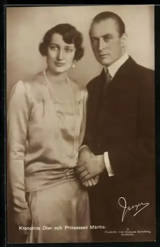 AK Bildnis des Kronprinzenpaares Olaf und Märtha