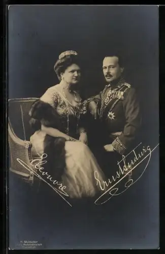 AK Grossherzog Ernst Ludwig von Hessen-Darmstadt mit Prinzessin Eleonore