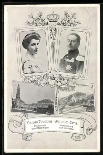 AK Wilhelm Ernst von Sachsen und Carola Feodora von Meiningen