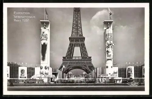 AK Paris, Exposition internationale 1937, Vue D` Ensemble prise du Champs de Mars