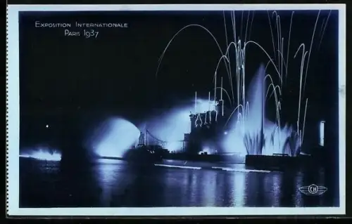 AK Paris, Exposition internationale 1937, Essai de Lumieres pour les Fetes de Nuit