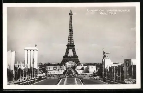 AK Paris, Exposition internationale 1937, Vue d`Ensemble prise du Trocadéro