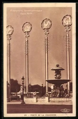 AK Paris, Exposition internationale 1937, Porte de la Concorde