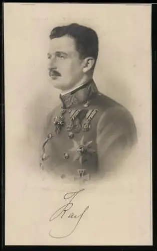 AK Kaiser Karl I. von Österreich in Uniform