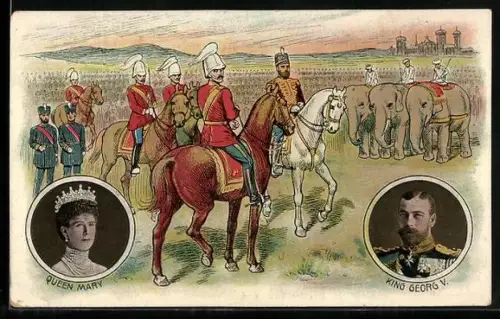 AK King George V. and Queen Mary, British Colonial Soldiers