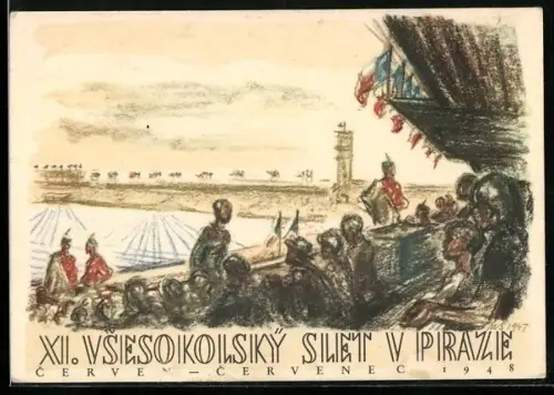 AK Prag, Het 11de Sokolfeest te Praag 1948, Turnfest