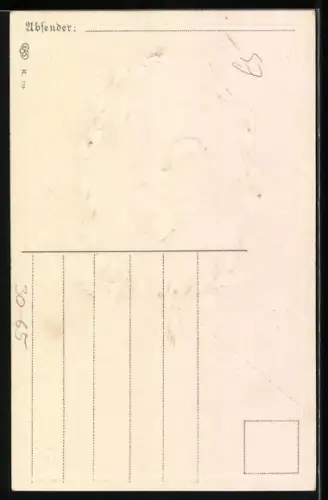 AK Osterküken mit einer Reichsflagge