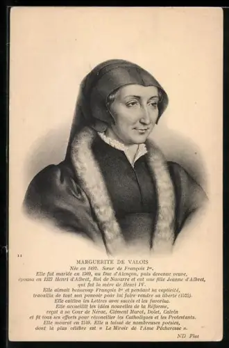 AK Portrait de Marguerite de Valois