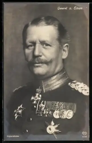 AK General von Einem, Uniformportrait mit Orden