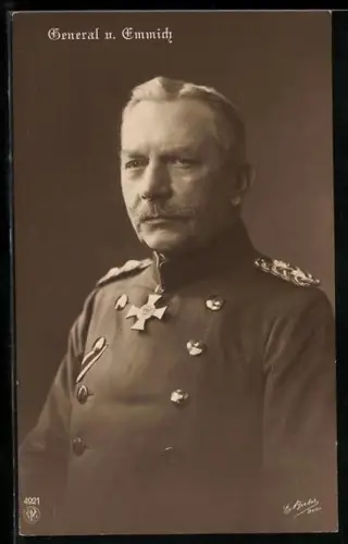 AK General von Emmich, Brustportrait