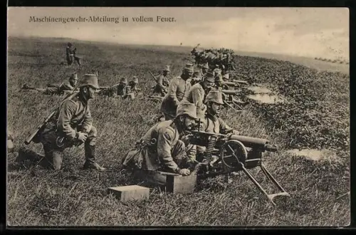 AK Maschinengewehrabteilung in vollem Feuer