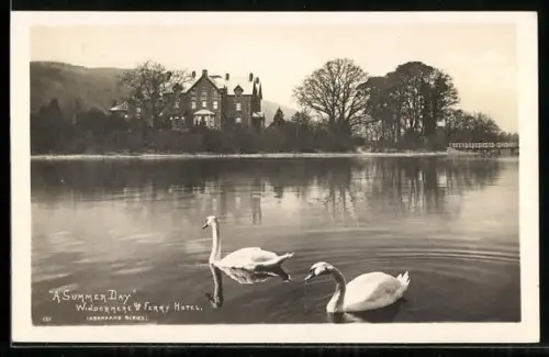 AK Windermere, Ferry Hotel, Swans, A Summer Day