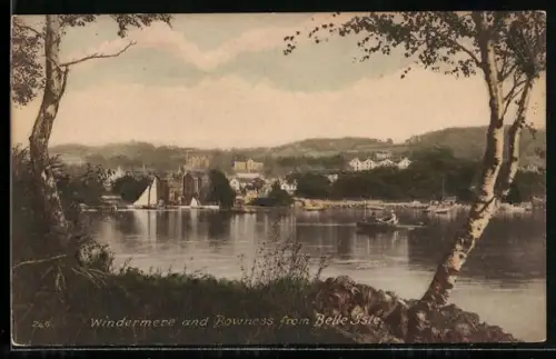 AK Windermere, View of Bowness from Belle Isle