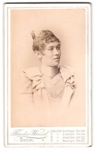 Fotografie Theodor Wenzel, Berlin, Andreas-Str. 28, Porträt einer Dame