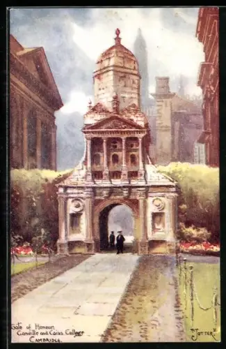 Künstler-AK sign. Jotter: Cambridge, Gate of Honour, Canville and Caius College