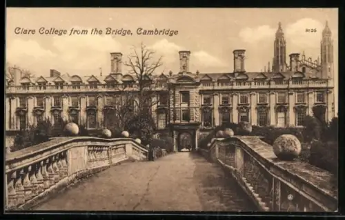 AK Cambridge, Clare College from the Bridge