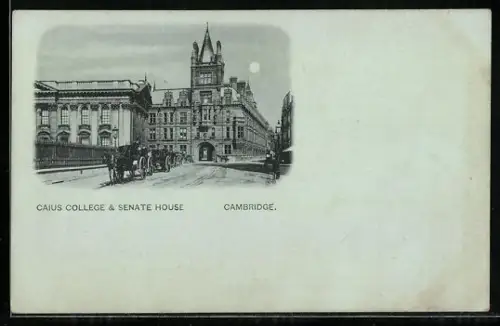 Mondschein-AK Cambridge, Caius College and Senate House