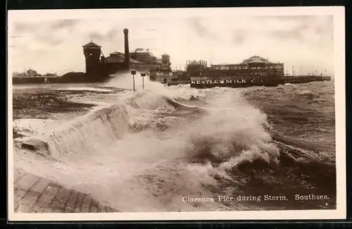 AK Southsea, Clarence Pier during Storm