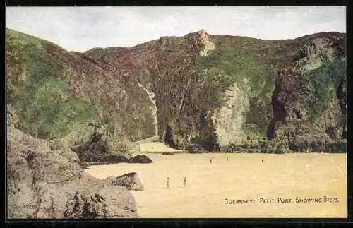 AK Guernsey, Petit Port, showing Steps