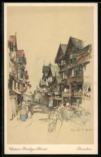 Künstler-AK Wohlgemuth & Lissner, Primus-Postkarte No. 2520: Strasse mit altdeutschen Häusern