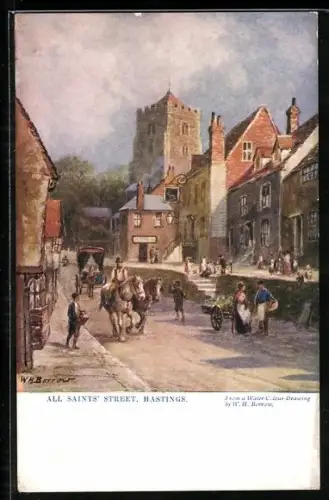 Künstler-AK Hastings, All Saint`s Street
