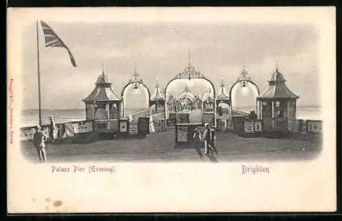 AK Brighton, Palace Pier Evening
