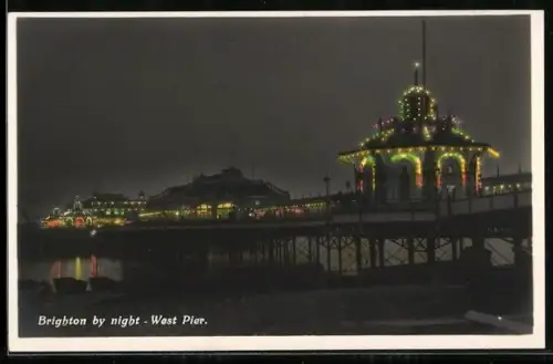 AK Brighton, West Pier by night