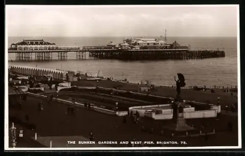 AK Brighton, The Sunken Gardens and West Pier