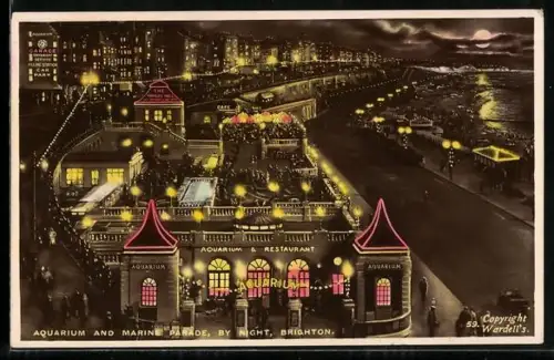 AK Brighton, Aquarium and Marine Parade by Night